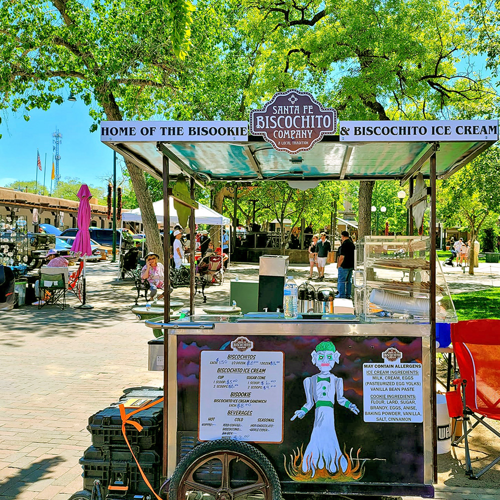 The Santa Fe Biscochito food cart on the Santa Fe Plaza