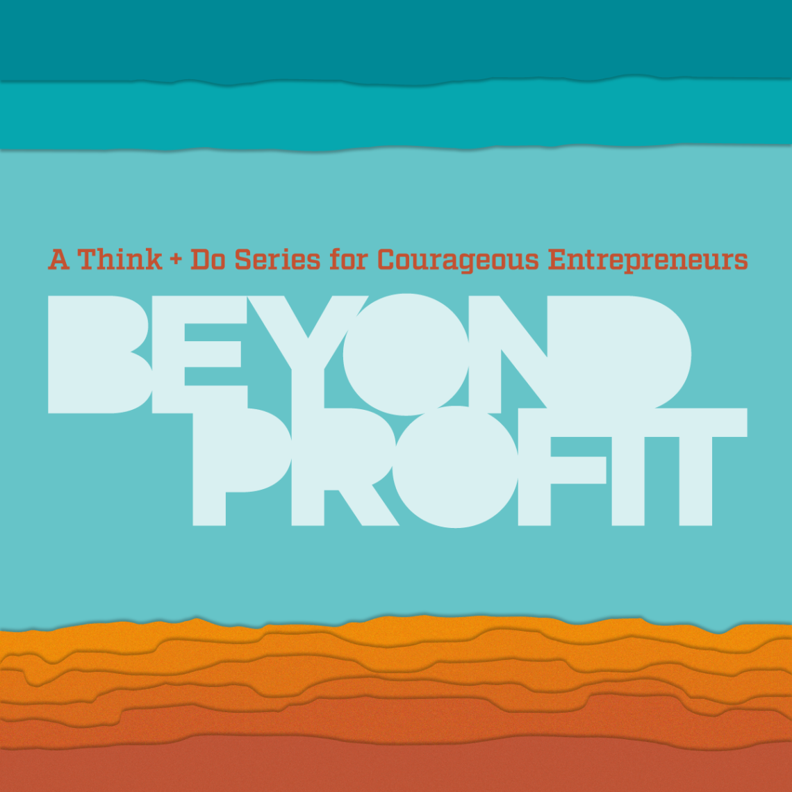 Beyond Profit Logotype over blue sky and canyon